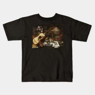 Still Life With A Guitar by Tomás Yepes Kids T-Shirt